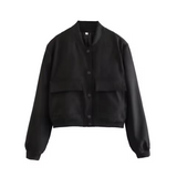 Veste Femme Bomber Chic | Col V avec Poches