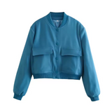 Veste Femme Bomber Chic | Col V avec Poches
