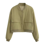 Veste Femme Bomber Chic | Col V avec Poches