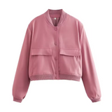 Veste Femme Bomber Chic | Col V avec Poches