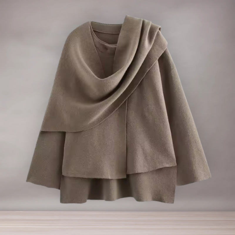 Veste Femme à Col Large Asymétrique | Coupe Évasée
