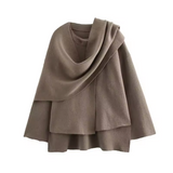 Veste Femme à Col Large Asymétrique | Coupe Évasée