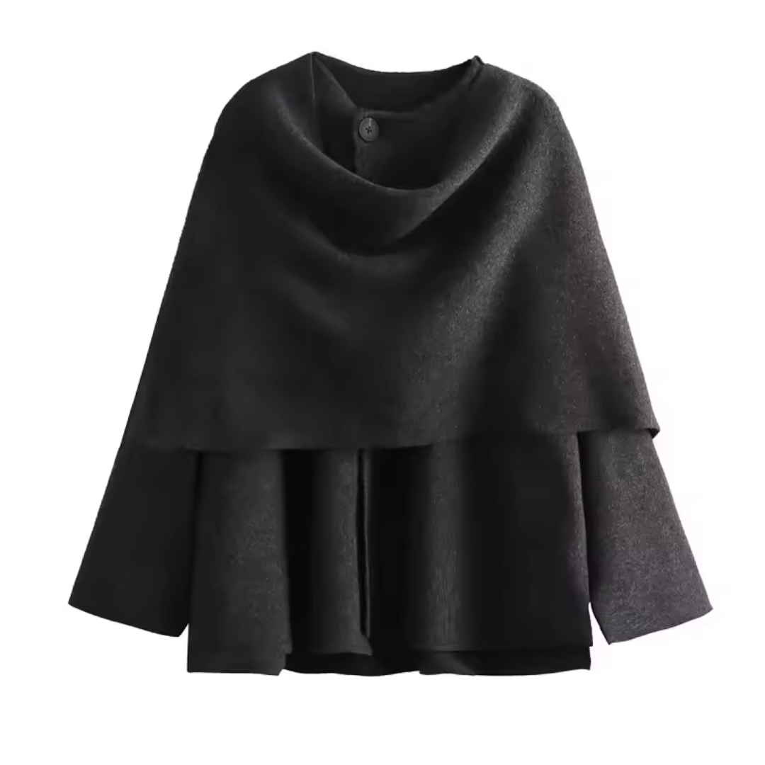 Veste Femme à Col Large Asymétrique | Coupe Évasée