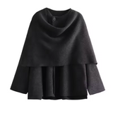 Veste Femme à Col Large Asymétrique | Coupe Évasée