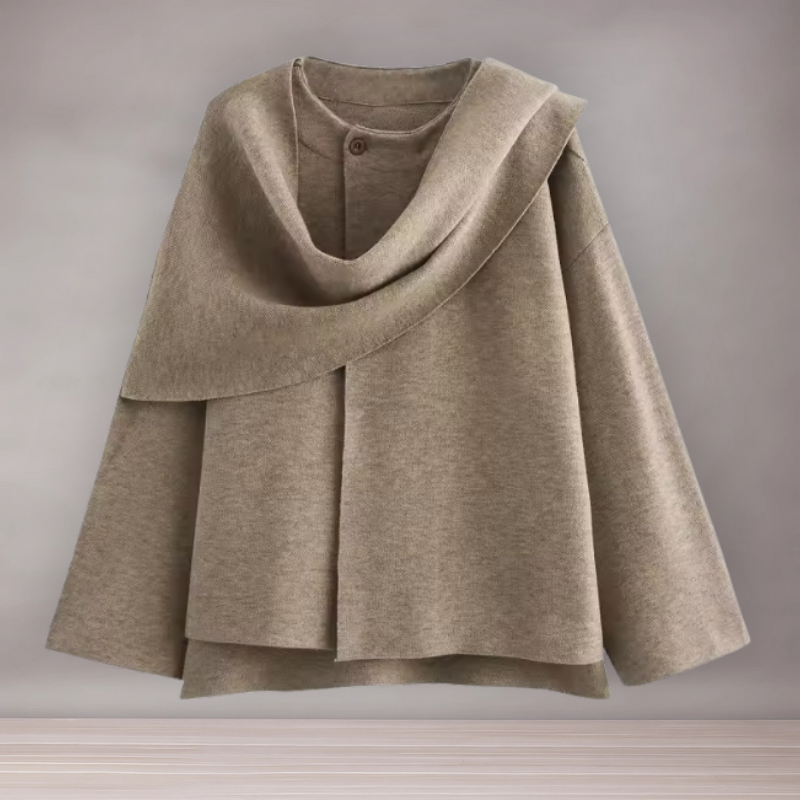 Veste Femme à Col Large Asymétrique | Coupe Évasée