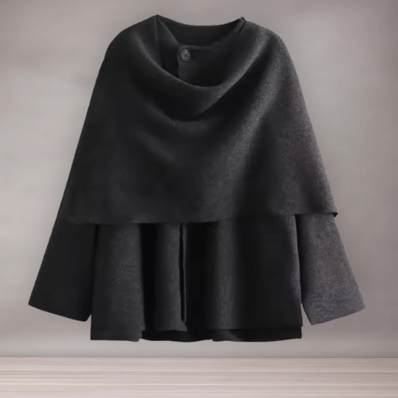 Veste Femme à Col Large Asymétrique | Coupe Évasée