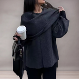 Veste Femme à Col Large Asymétrique | Coupe Évasée