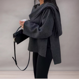Veste Femme à Col Large Asymétrique | Coupe Évasée