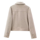 Veste Femme Courte Élégante | Poches à Rabat
