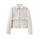 Veste Femme Courte Élégante | Poches à Rabat