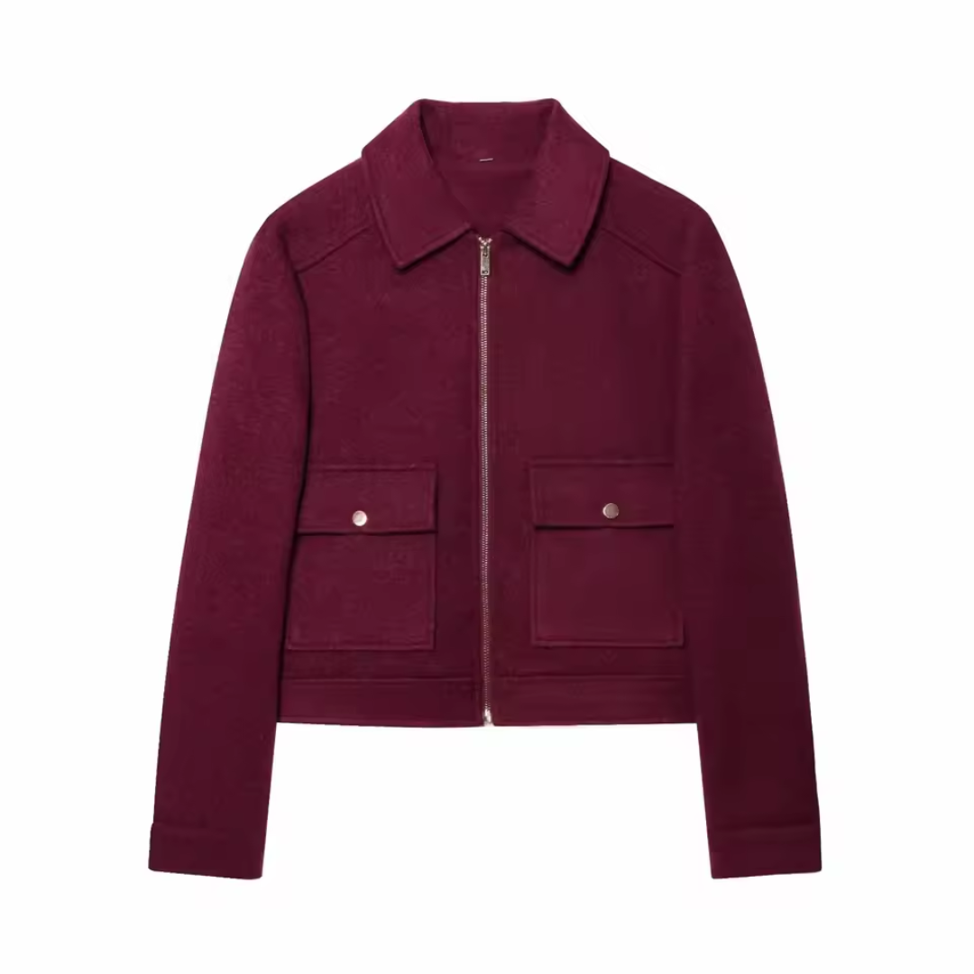 Veste Femme Courte Élégante | Poches à Rabat
