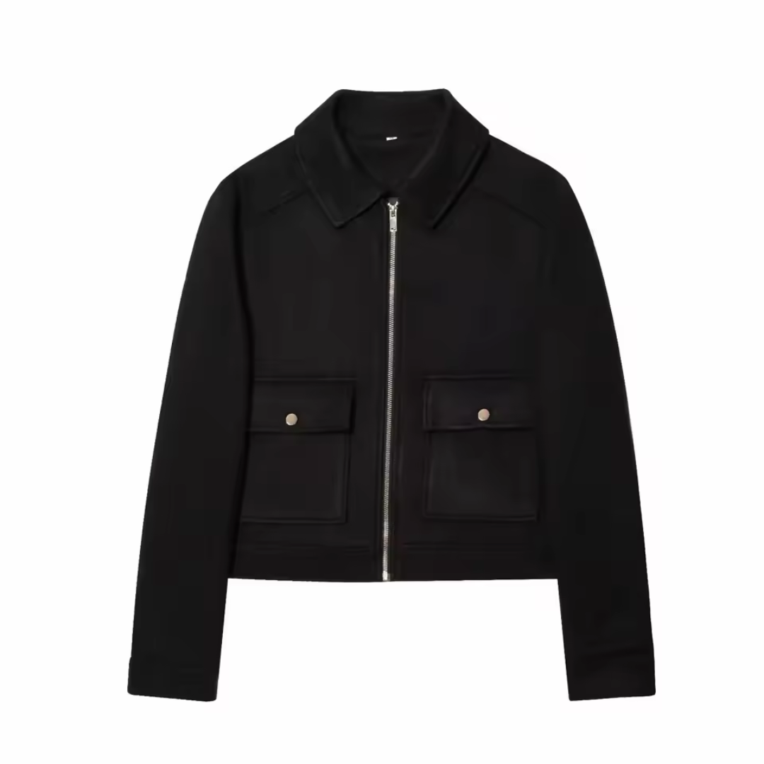 Veste Femme Courte Élégante | Poches à Rabat