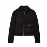 Veste Femme Courte Élégante | Poches à Rabat