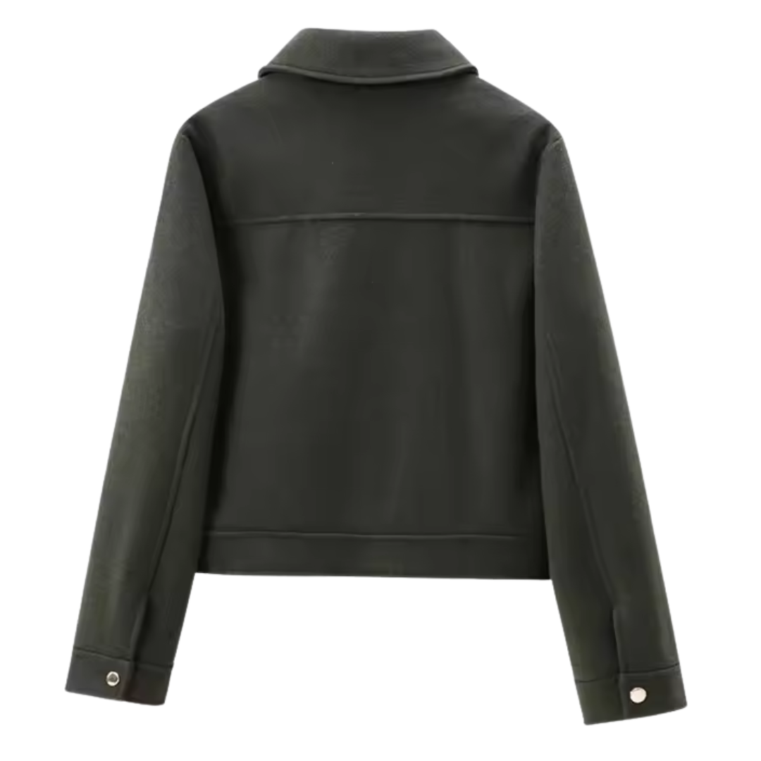 Veste Femme Courte Élégante | Poches à Rabat