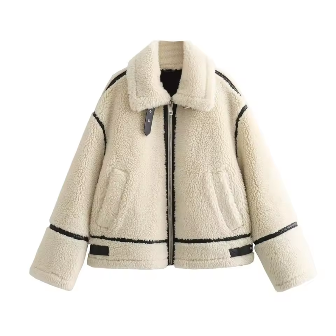 Veste Femme Doublée Chaude | Détails Contrastés