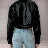 Veste Femme Style Biker | Ceinture et Zips