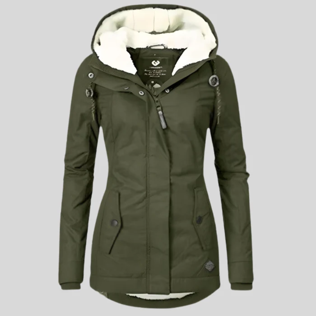 Veste d'hiver longue à capuche pour femmes | Doublure intérieure