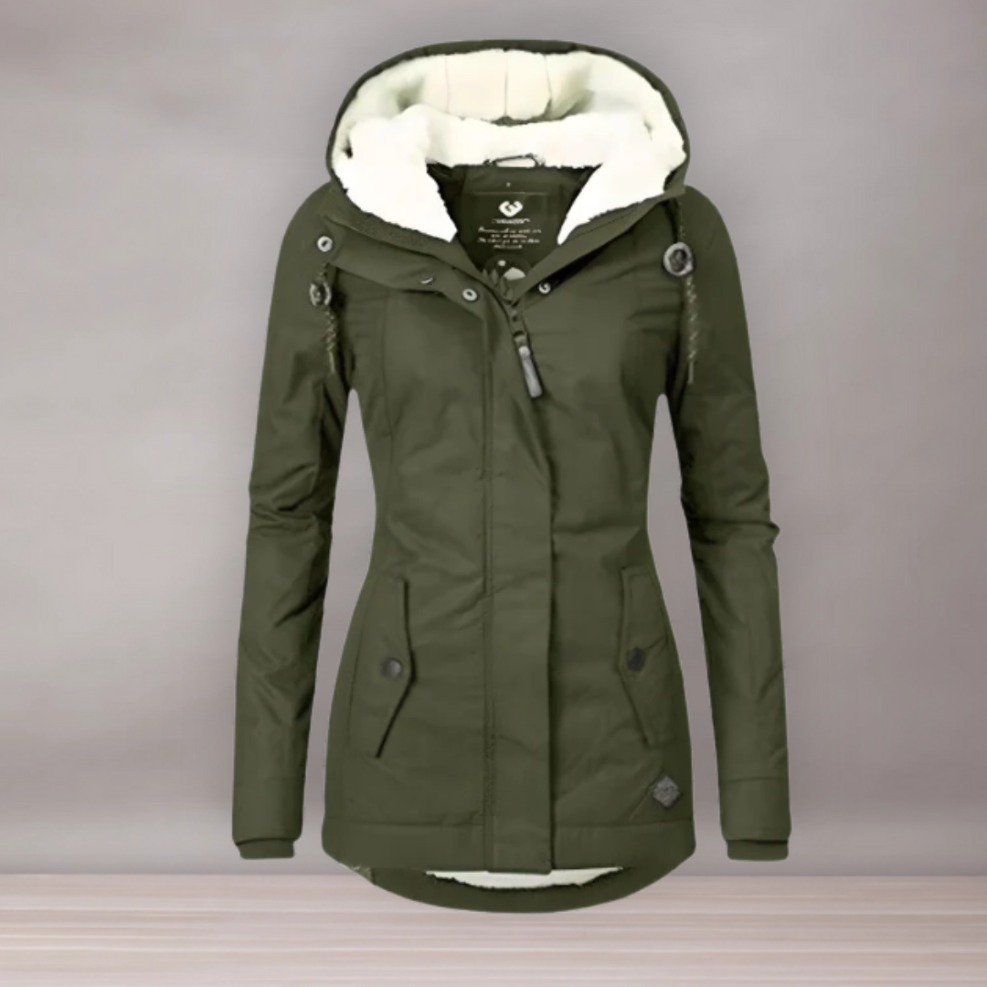 Veste d’hiver longue pour femmes | Capuche et doublure