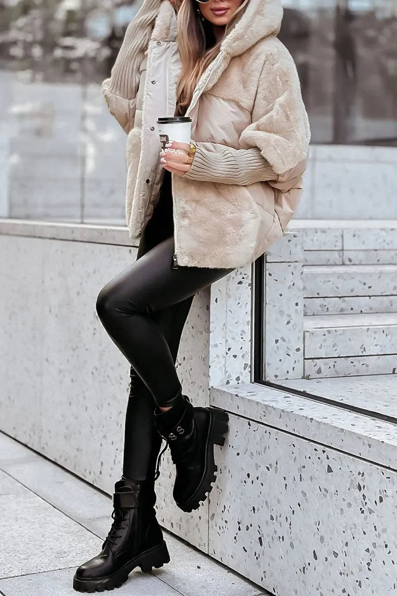 Veste bomber à capuche pour femme