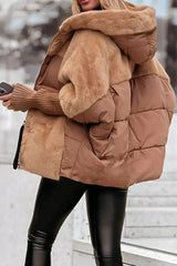 Veste bomber à capuche pour femme