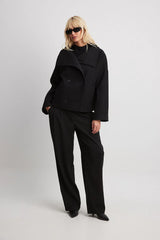 Veste courte à double fermeture pour femme