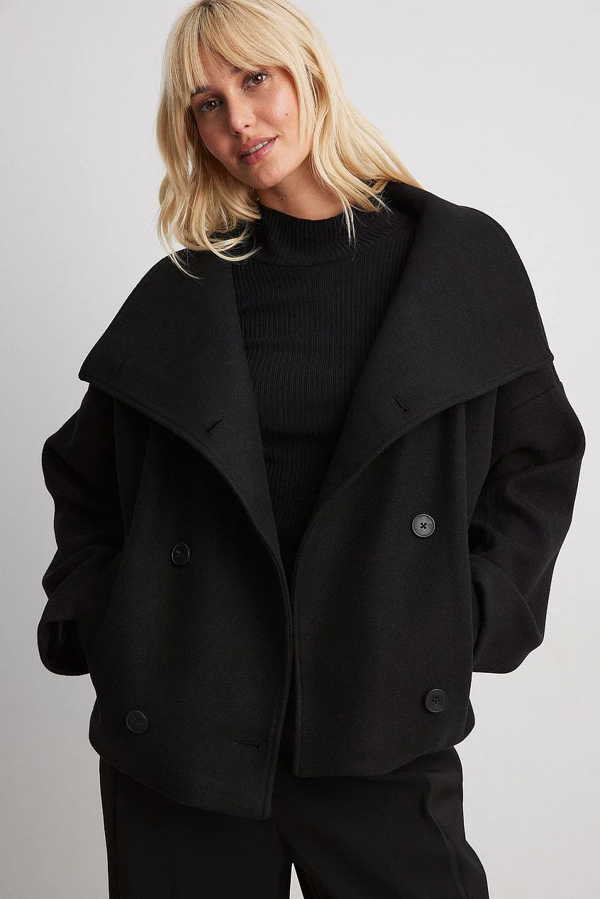 Veste courte à double fermeture pour femme