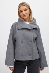 Veste courte à double fermeture pour femme