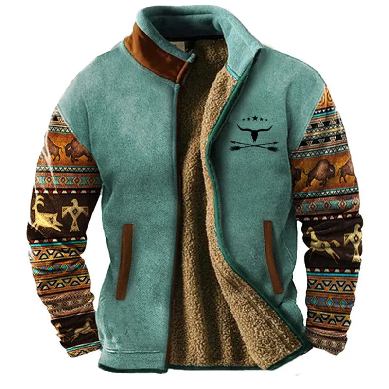 Veste sherpa Out West pour homme | Fermeture éclair frontale
