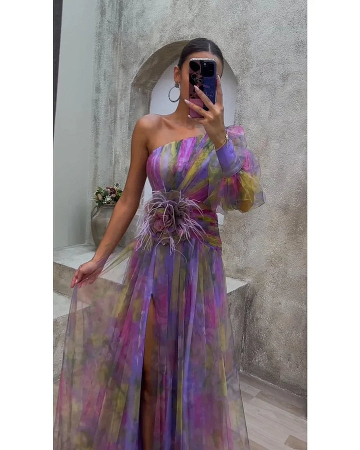 Tirenta | Robe Midi Asymétrique Élégante