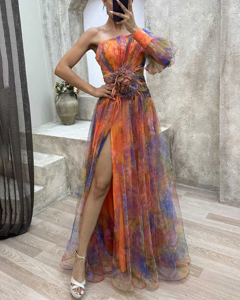 Tirenta | Robe Midi Asymétrique Élégante