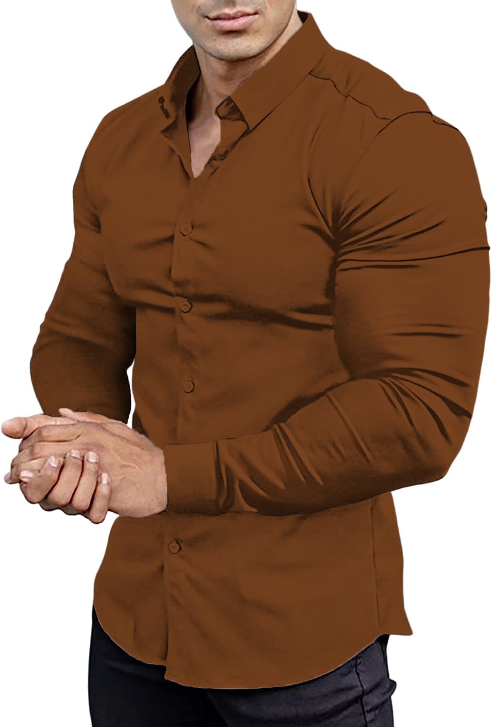 Chemise slim fit pour hommes | Matière stretch