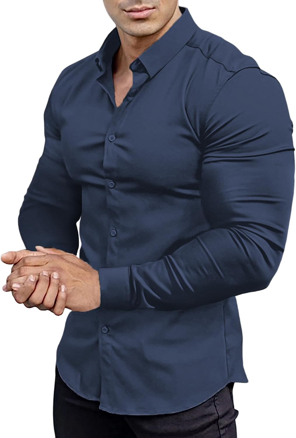 Chemise slim fit pour hommes | Matière stretch