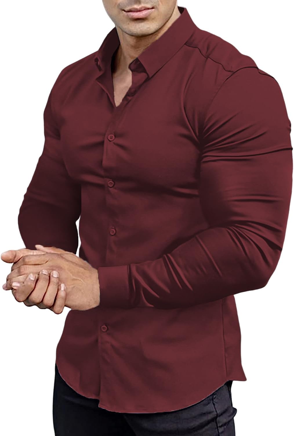 Chemise slim fit pour hommes | Matière stretch