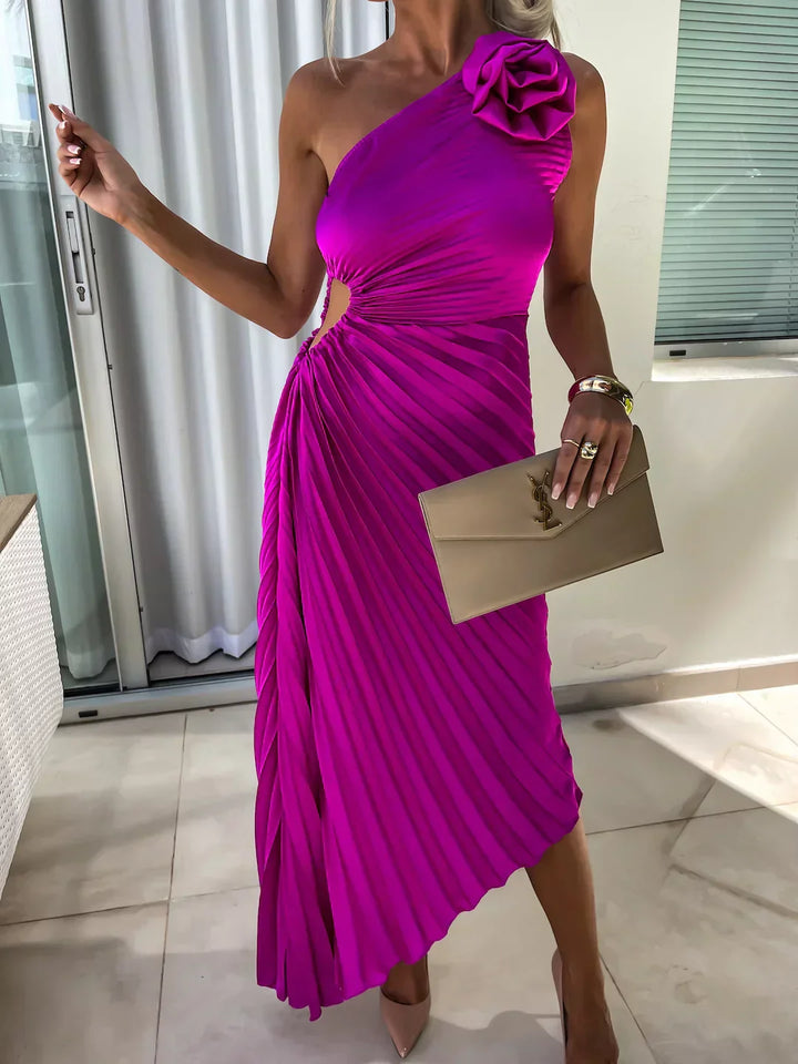 Tirenta | Robe de Soirée Fleurie à Une Épaule