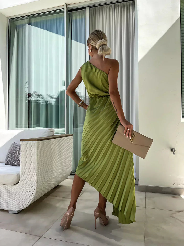Tirenta | Robe de Soirée Fleurie à Une Épaule