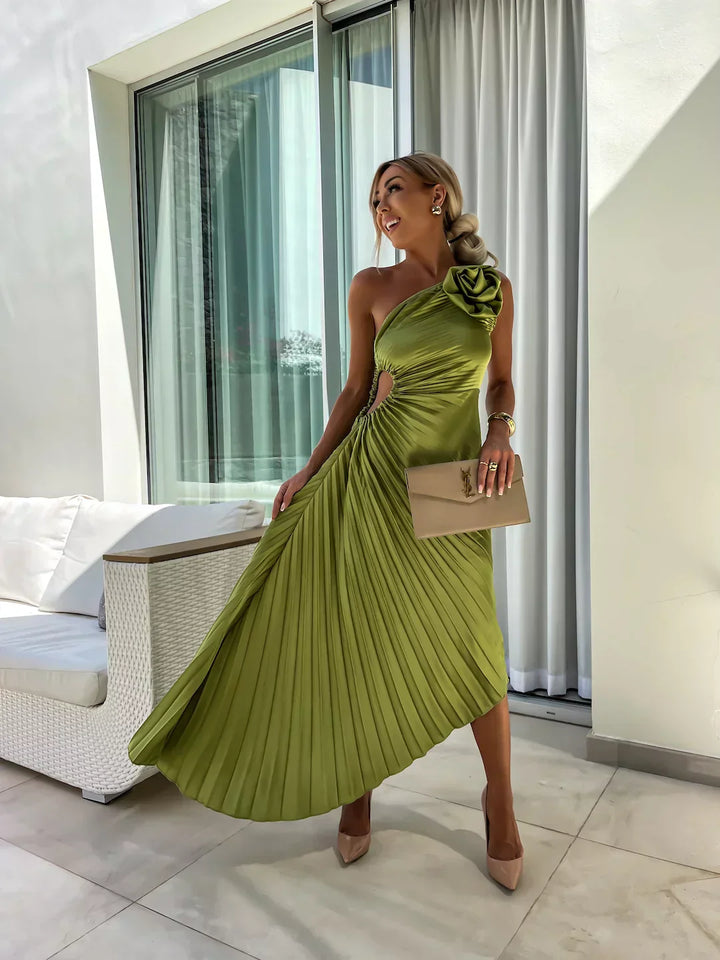 Tirenta | Robe de Soirée Fleurie à Une Épaule