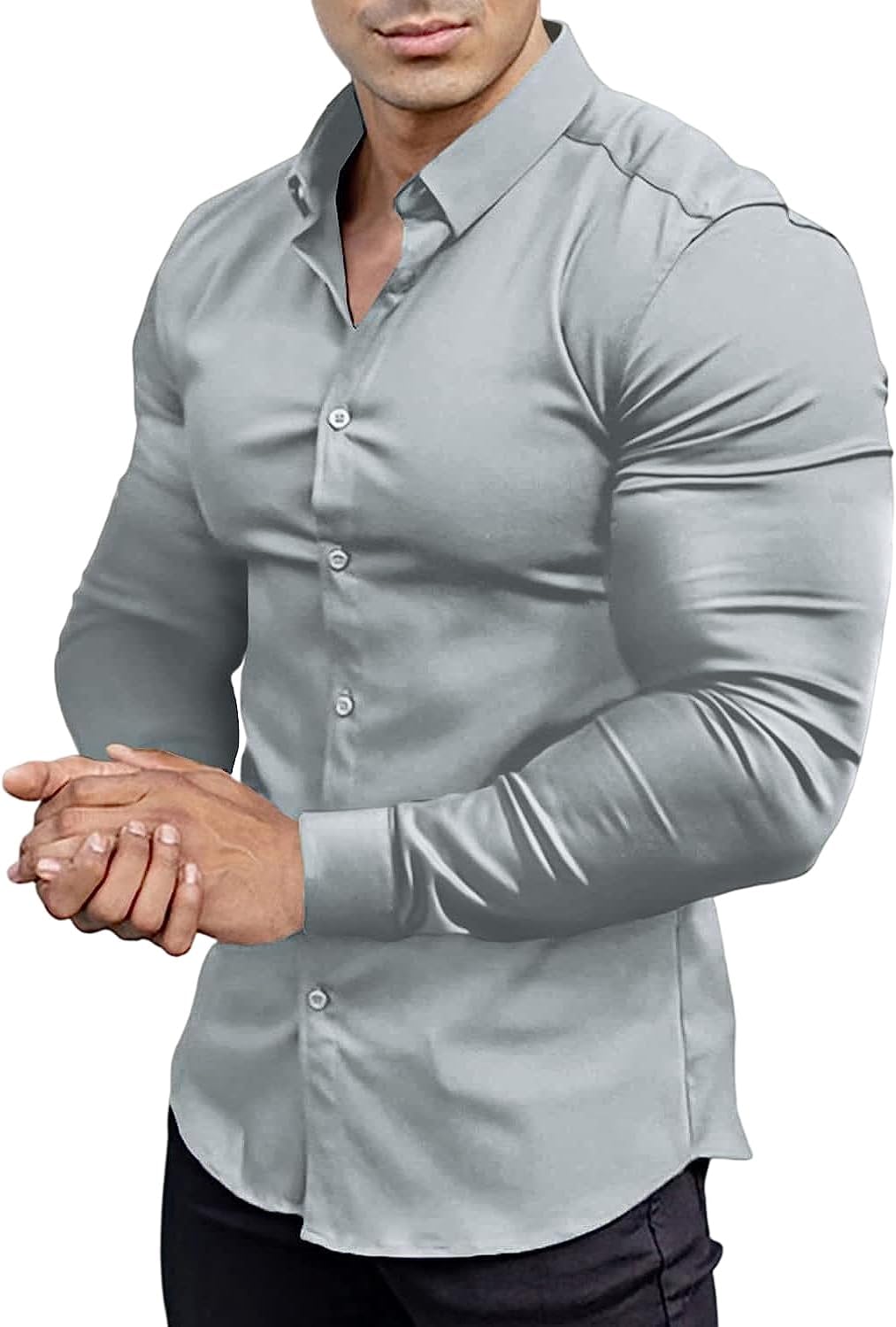 Chemise slim fit pour hommes | Matière stretch