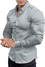 Chemise slim fit pour hommes | Matière stretch