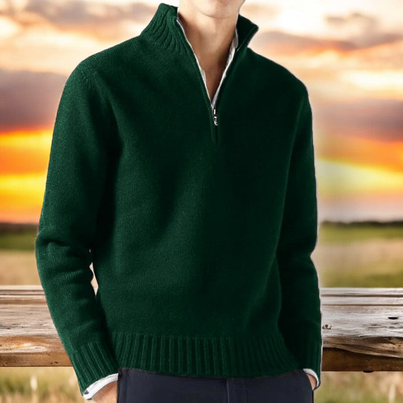 Pull quart de zip pour hommes | Tricot côtelé