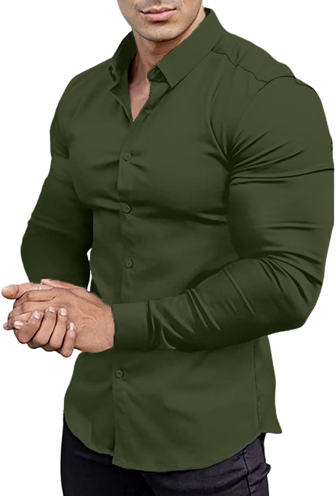 Chemise slim fit pour hommes | Matière stretch