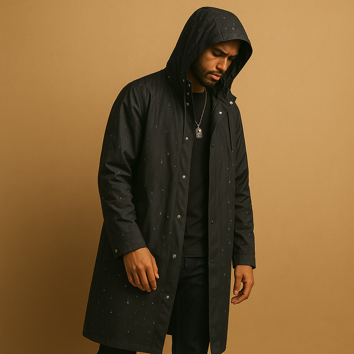 Imperméable long pour hommes | Style à capuche