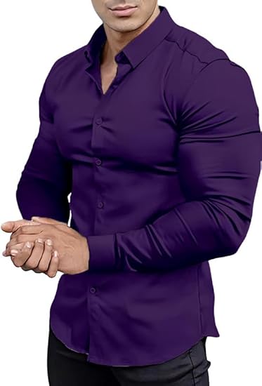 Chemise slim fit pour hommes | Matière stretch