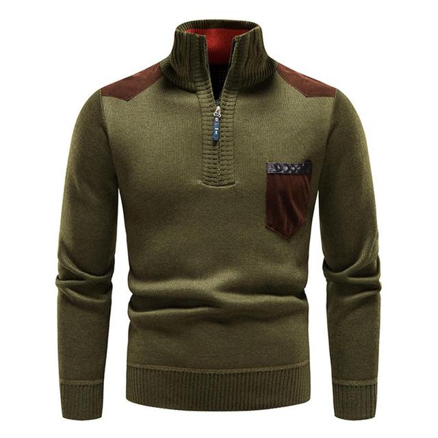 Pull thermique à demi-zip pour hommes | Col montant