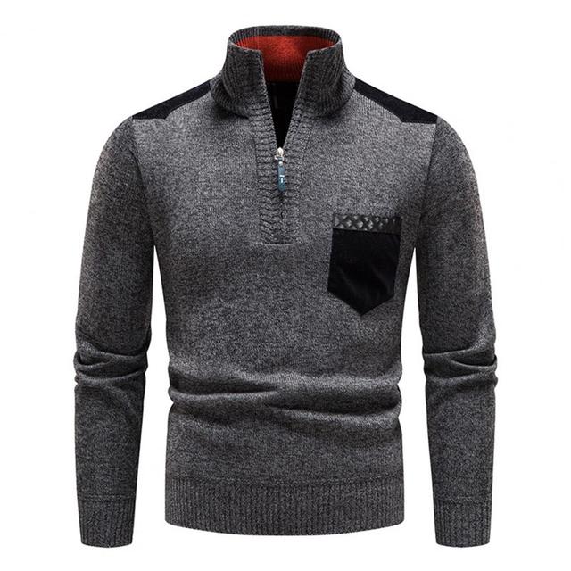Pull thermique à demi-zip pour hommes | Col montant