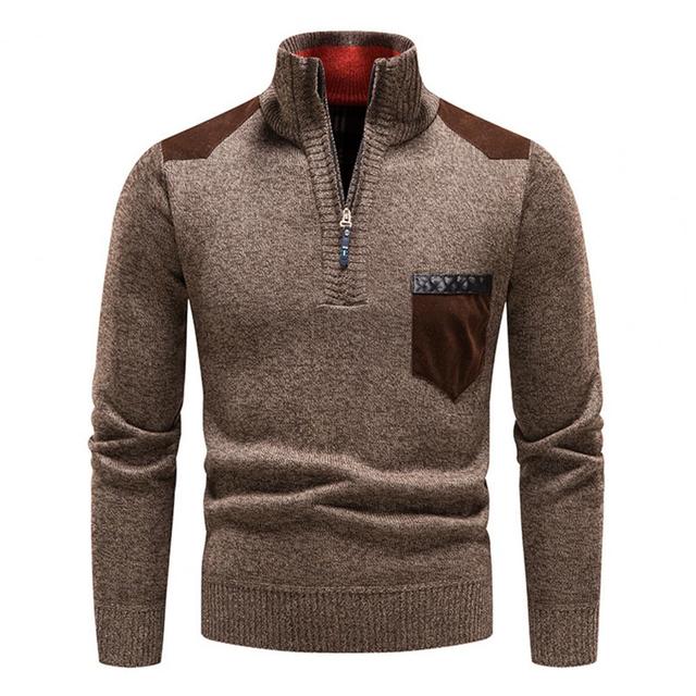 Pull thermique à demi-zip pour hommes | Col montant