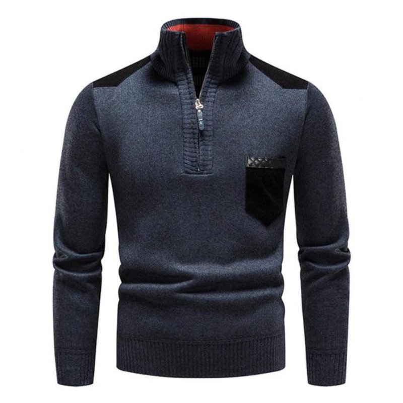 Pull thermique à demi-zip pour hommes | Col montant
