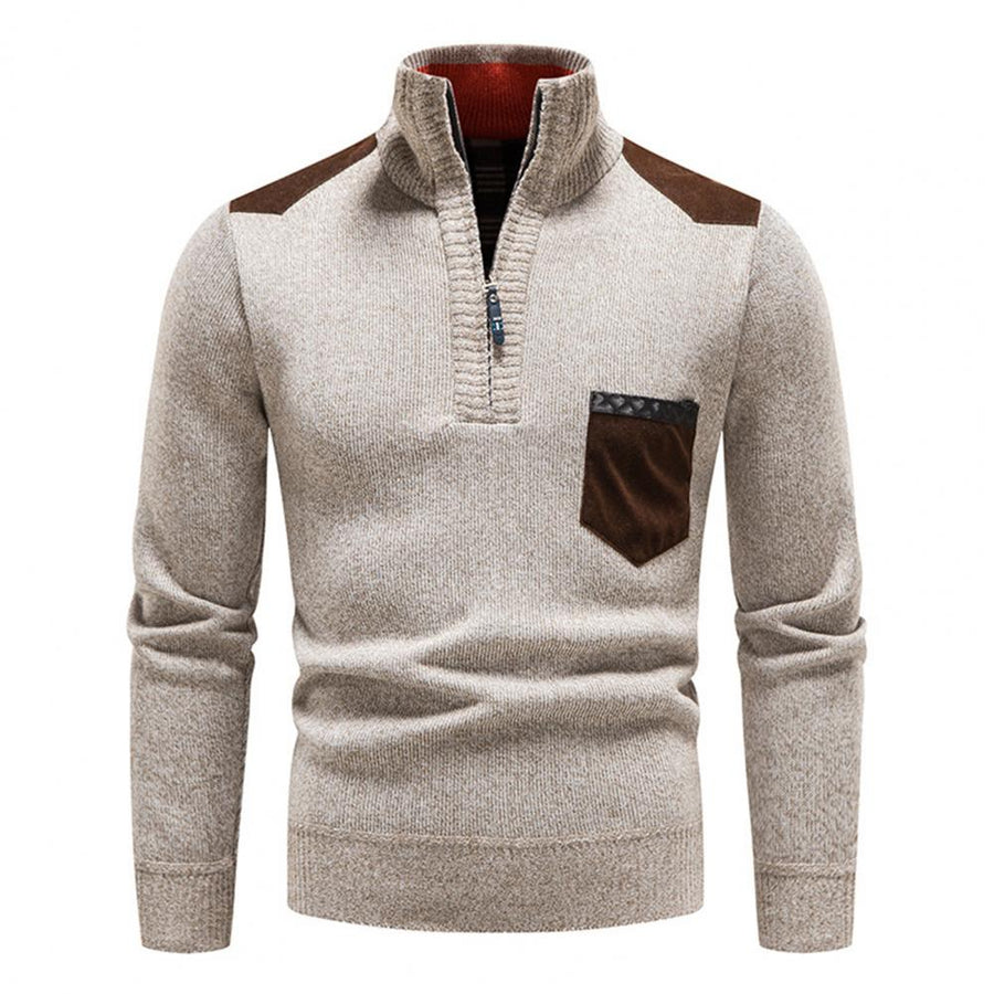 Pull thermique à demi-zip pour hommes | Col montant