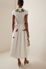 Tirenta - Robe Longue Roses Peintes